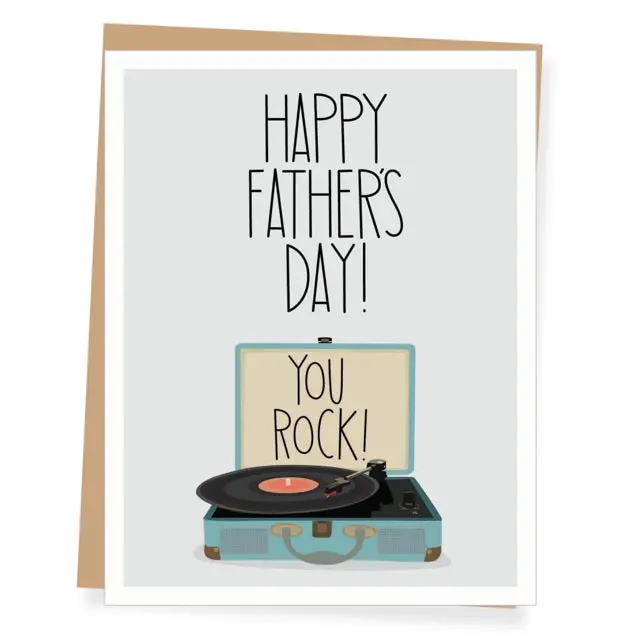 'You Rock' Record Player Father'S Day Card 1