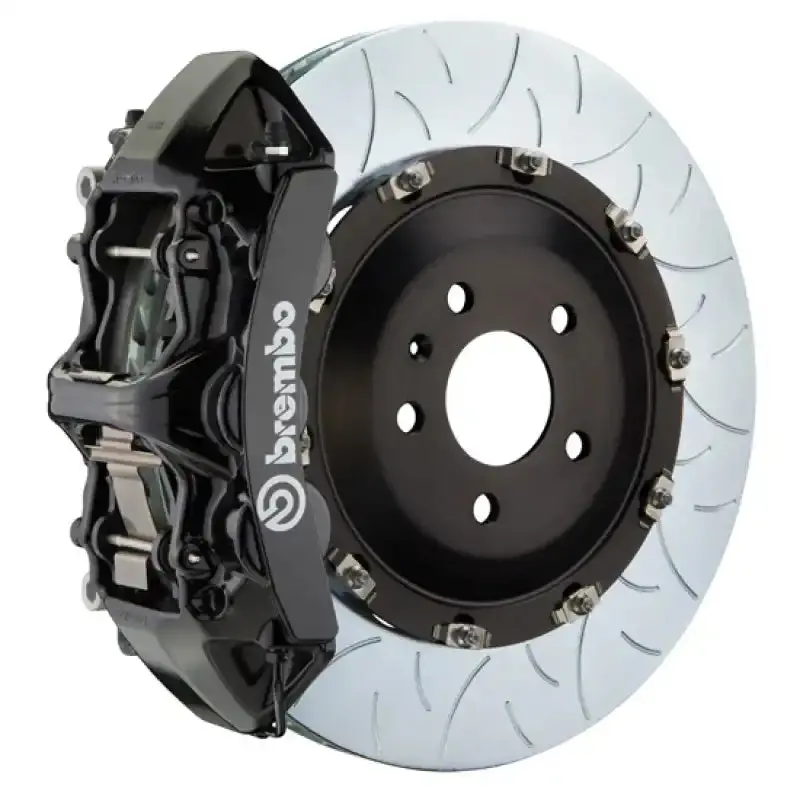 Brembo Front Big Brake Kit For 2014–2020 Jaguar F-Type S (Awd Only): 6-Piston Calipers, 405X34Mm Two-Piece Slotted Rotors, Type 3 Black Finish 1
