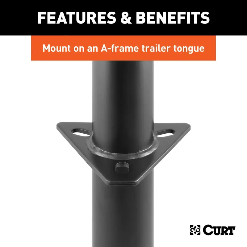 Curt 2000-Lb A-Frame Trailer Jack With Top Handle And 14-Inch Travel 1