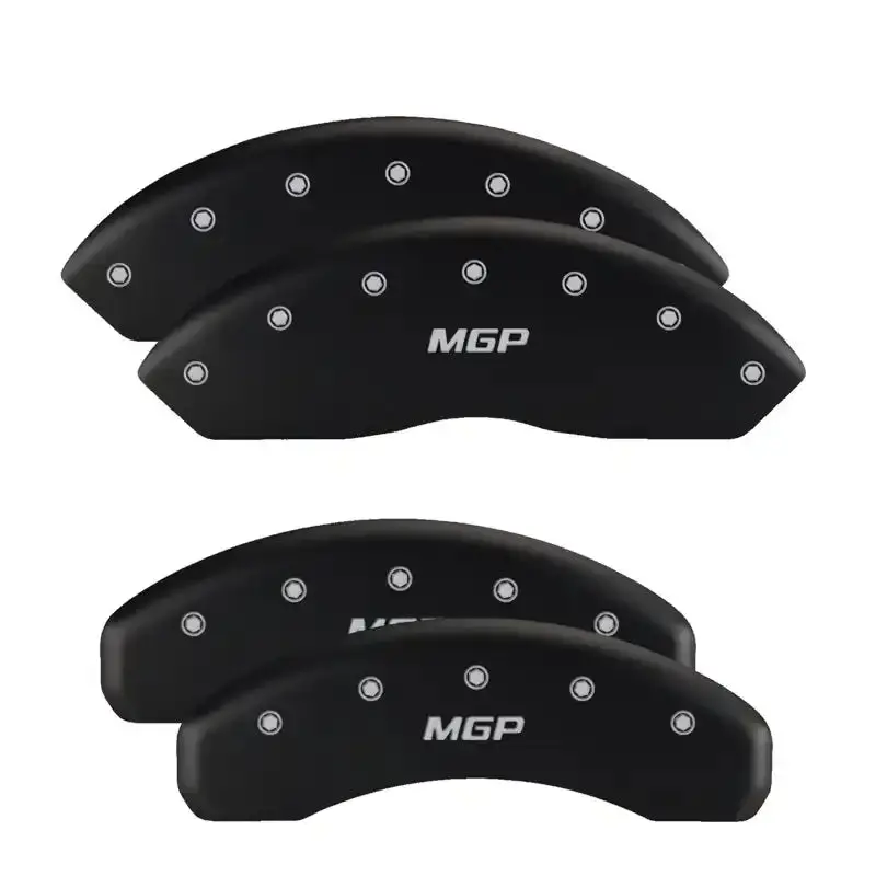 Mgp Engraved 4-Piston Caliper Covers – Front And Rear (Black With Silver Accents) 1