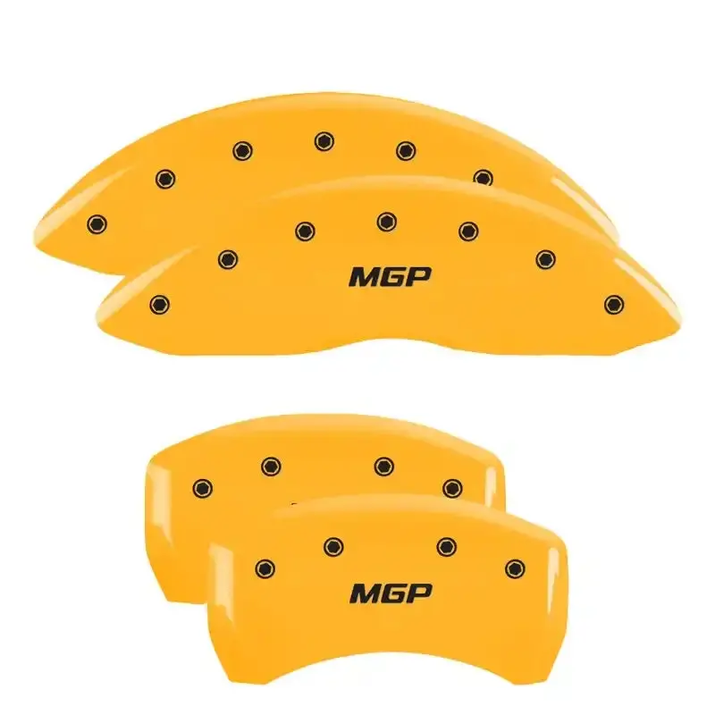 Mgp Engraved Caliper Covers – Yellow Finish With Black Contrast, Front & Rear Set 1