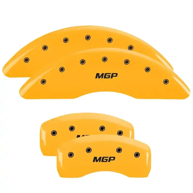 Mgp Yellow Engraved Caliper Covers – Front & Rear Set For 2018 Chevrolet Traverse 1