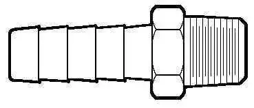 Midland Industries 201A-4B Hose Barb Fitting – 1/4" Hb X 1/4" Male Pipe Thread 1